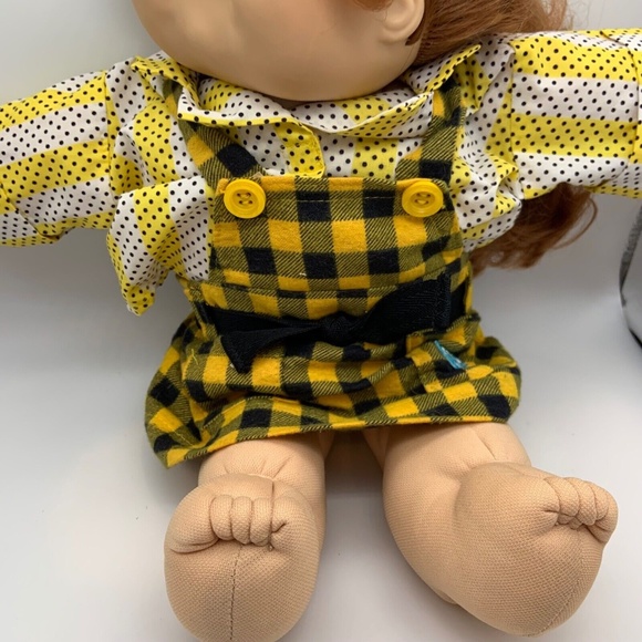 Vintage Cabbage Patch Kids Red Head & Blue Eyed Girl Original Plaid Outfit - Picture 2 of 16